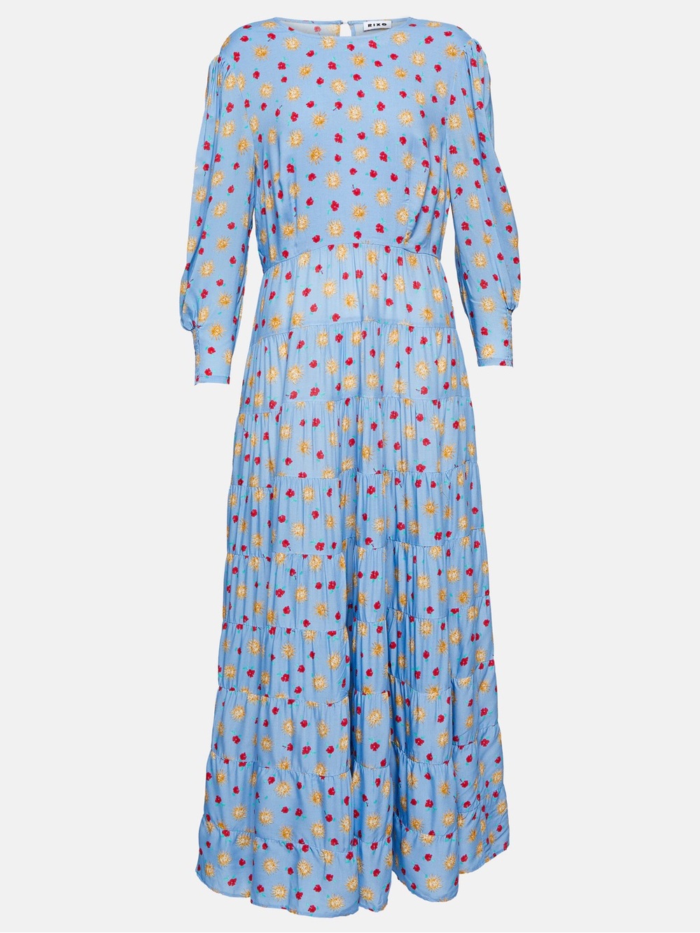Rixo Kristen Printed Tiered Maxi Dress SZ UK10 (US 6)